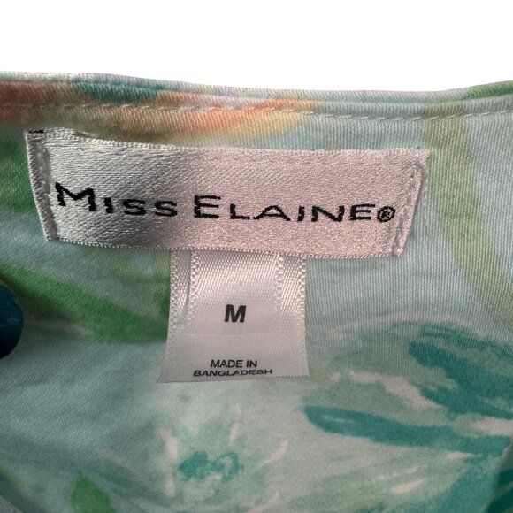 Vintage Miss Elaine Size Medium Floral 100% Cotton Zip-Up Housecoat Robe - Picture 8 of 9